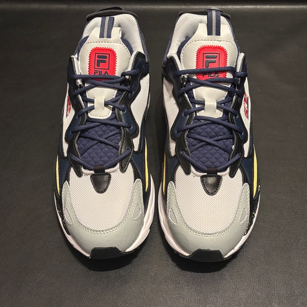 Fila Men's Sneakers - Navy, Gray, Yellow, Red